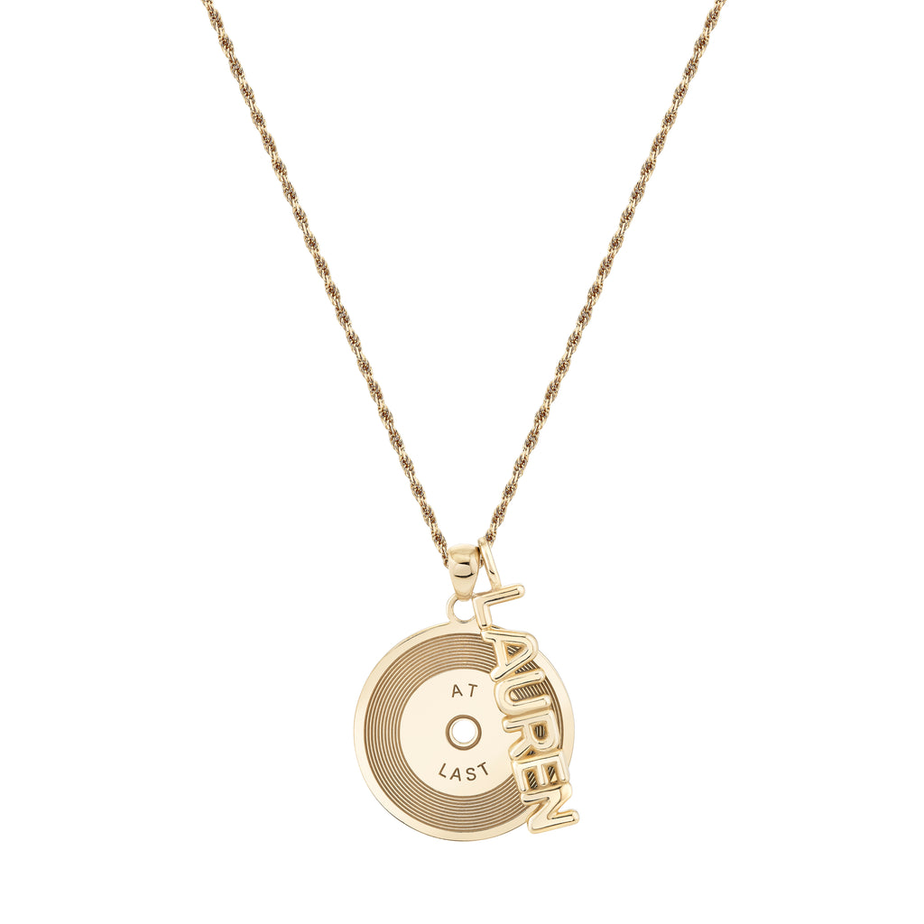 Solid Gold Record Pendant -- Ariel Gordon Jewelry