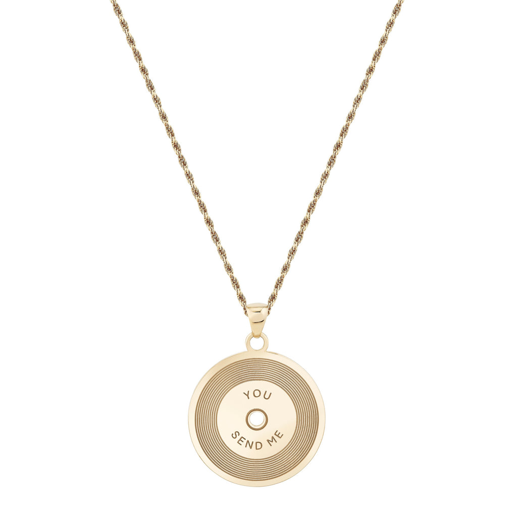 Solid Gold Record Pendant -- Ariel Gordon Jewelry