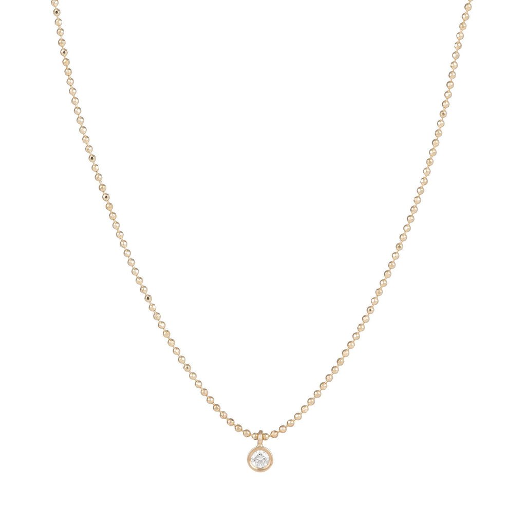 Ariel Gordon Small Circle Pendant Necklace in Yellow Gold/White Diamond | Women